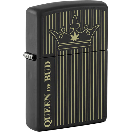 Zippo Lighter: Queen Of Bud Design Black Matte Finish | 46683