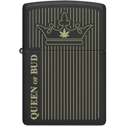Zippo Lighter: Queen Of Bud Design Black Matte Finish | 46683
