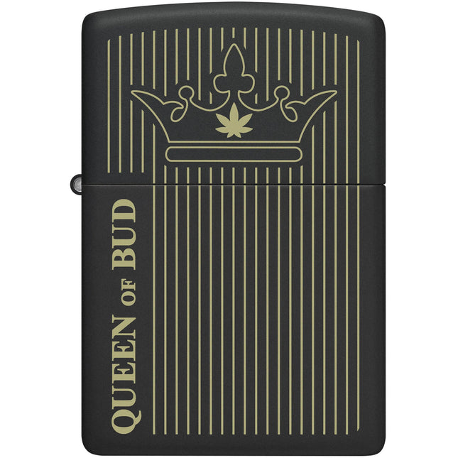 Zippo Lighter: Queen Of Bud Design Black Matte Finish | 46683