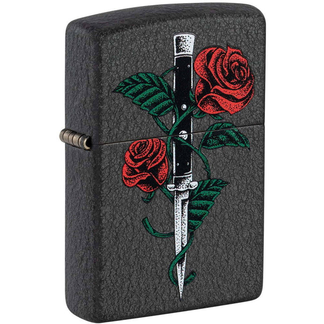 Zippo Lighter: Rose Dagger Tattoo Design | 49778