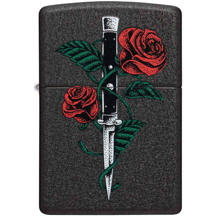 Zippo Lighter: Rose Dagger Tattoo Design | 49778