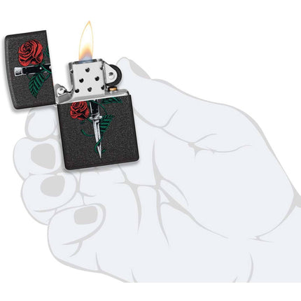 Zippo Lighter: Rose Dagger Tattoo Design | 49778