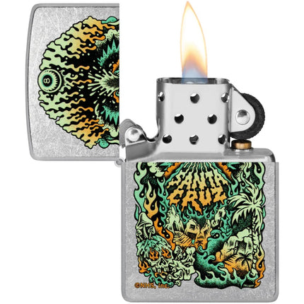 Zippo Windproof Lighter - Santa Cruz Volcano Design Street Chrome Finish | 46309