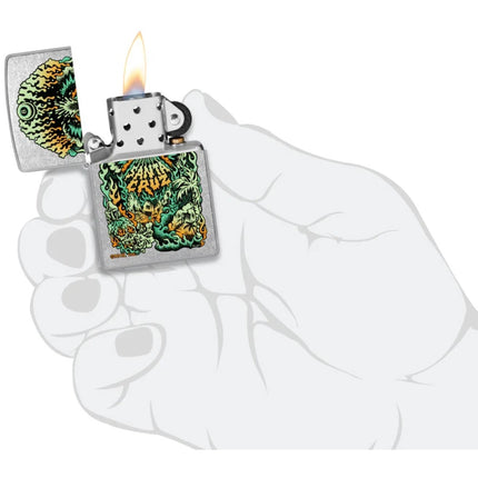 Zippo Windproof Lighter - Santa Cruz Volcano Design Street Chrome Finish | 46309