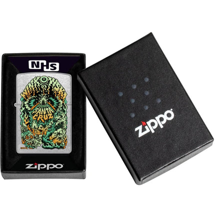 Zippo Windproof Lighter - Santa Cruz Volcano Design Street Chrome Finish | 46309