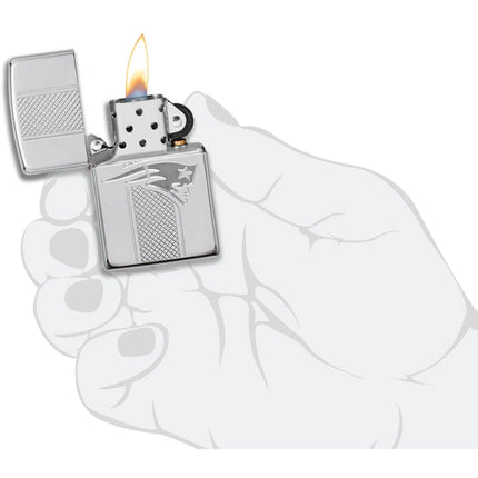 Zippo Windproof Lighter - NFL New England Patriots Collectible Street Chrome | 49495