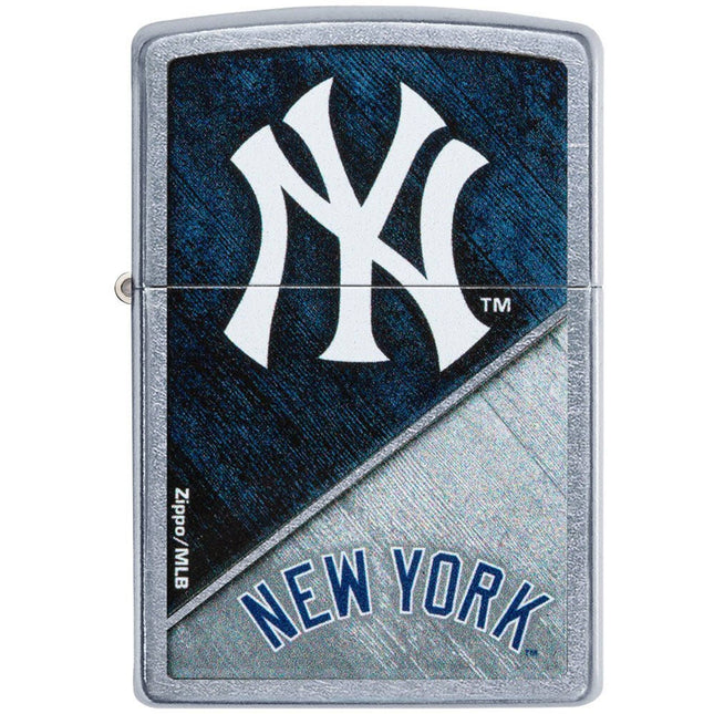 Zippo Windproof Lighter - MLB New York Yankees Logo Design Street Chrome | 49742