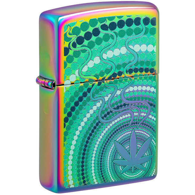Zippo Windproof Pocket Lighter - Cannabis Design Multi Color Metal Finish | 48383