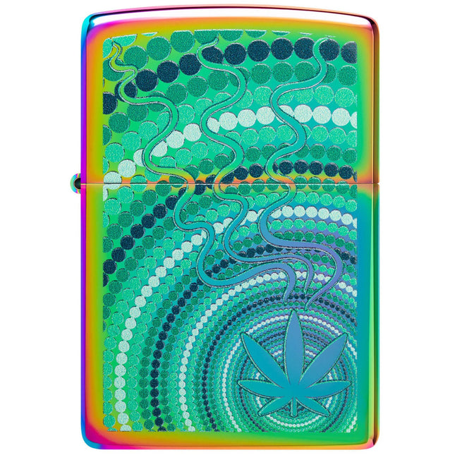 Zippo Windproof Pocket Lighter - Cannabis Design Multi Color Metal Finish | 48383