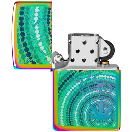 Zippo Windproof Pocket Lighter - Cannabis Design Multi Color Metal Finish | 48383