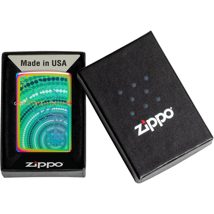Zippo Windproof Pocket Lighter - Cannabis Design Multi Color Metal Finish | 48383