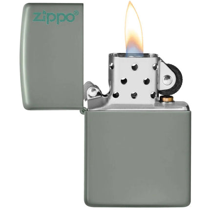 Zippo Windproof Lighter - Color Image Classic Sage Green Finish with Logo | 49843ZL