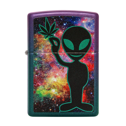 Zippo Lighter: Alien Cannabis Design Iridescent Pipe Lighter | 49441PL