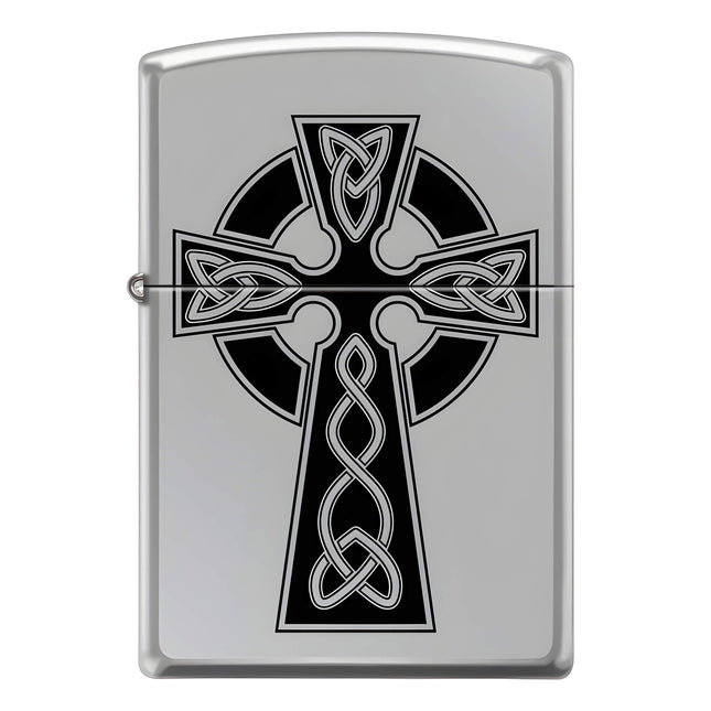 Zippo Lighter: Celtic Cross Design High Polish Chrome | AD403