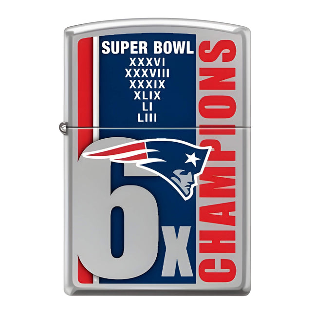 Zippo Lighter: NFL New England Patriots 6X Champions High Polish Chrome | AD449