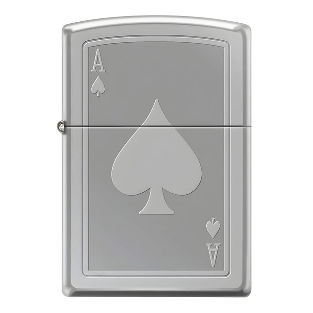 Zippo Lighter: Ace of Spade Card Design High Polish Chrome | AD526