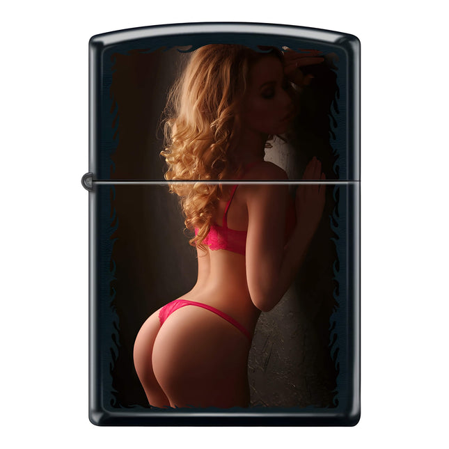 Zippo Lighter: Women in Red Design Black Matte | AD532
