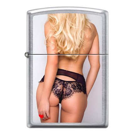Zippo Lighter: Blonde Woman Lingerie Design Street Chrome | AD541