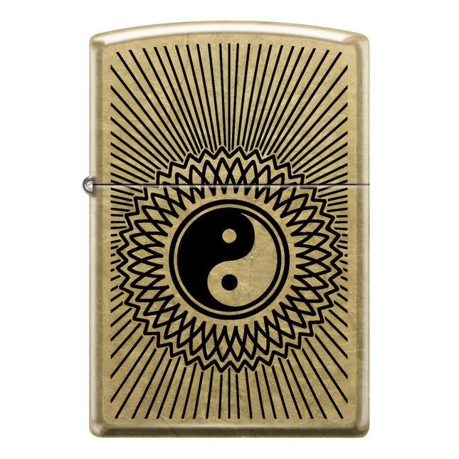 Zippo Lighter: Yin and Yang Design Classic Street Brass | AD612