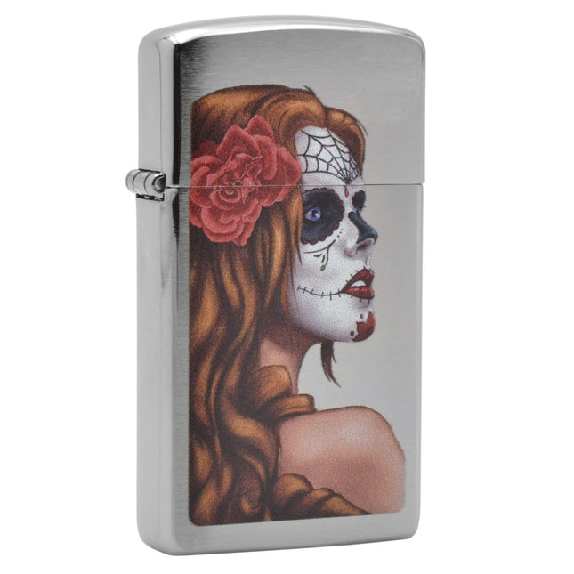 Zippo Lighter: Anne Stokes Slim Day of Dead Girl | AD537