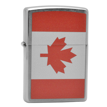 Zippo Lighter: Canada Flag Brushed Chrome | AD544