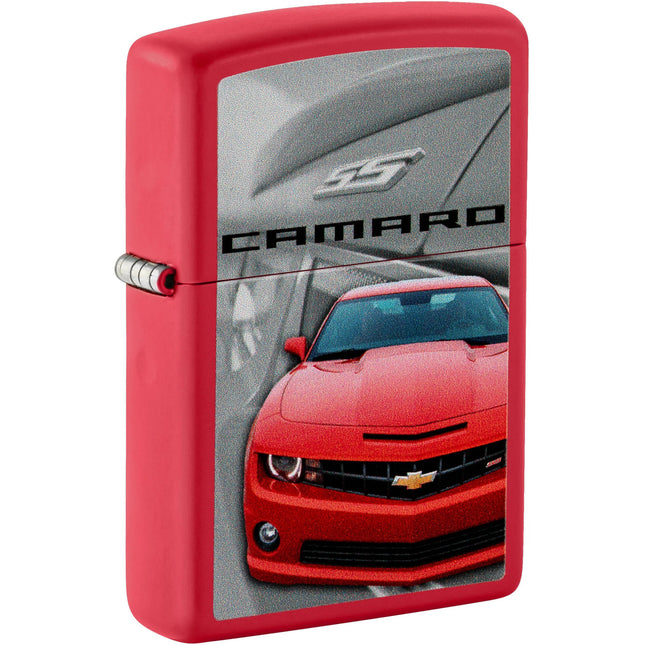 Zippo Lighter: Chevrolet Design Fiery Red Matte Finish | 46304