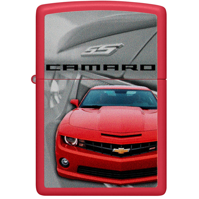 Zippo Lighter: Chevrolet Design Fiery Red Matte Finish | 46304
