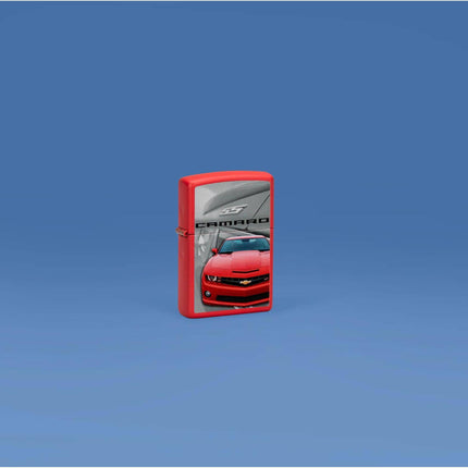 Zippo Lighter: Chevrolet Design Fiery Red Matte Finish | 46304