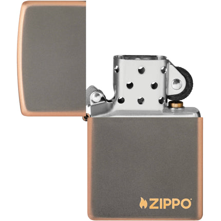 Zippo Lighter: Rustic Bronze with Zippo Logo | 49839ZL