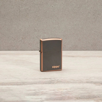 Zippo Lighter: Rustic Bronze with Zippo Logo | 49839ZL