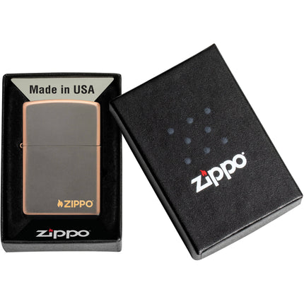 Zippo Lighter: Rustic Bronze with Zippo Logo | 49839ZL