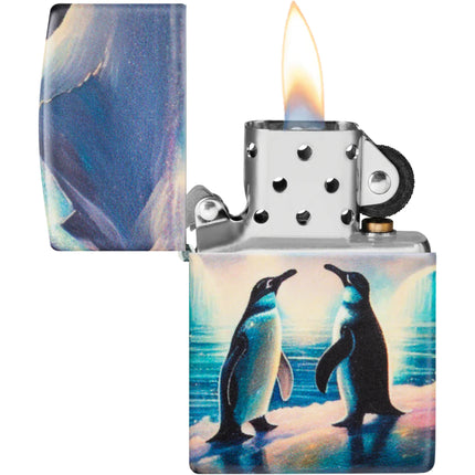 Zippo Lighter: Penguin Design Multi Colorlic Finish | 46014
