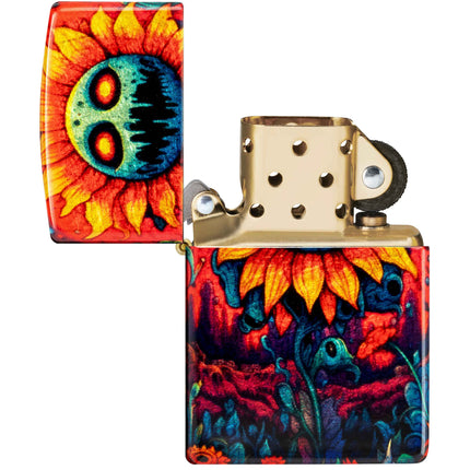Zippo Lighter: Spooky Sunflower Design Multi Color Finish | 46267