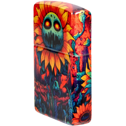 Zippo Lighter: Spooky Sunflower Design Multi Color Finish | 46267