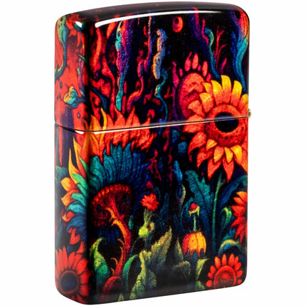 Zippo Lighter: Spooky Sunflower Design Multi Color Finish | 46267