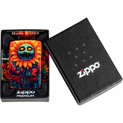 Zippo Lighter: Spooky Sunflower Design Multi Color Finish | 46267