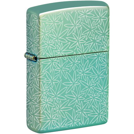 Zippo Lighter: Atomic Cannabis Design Greenlic Finish | 46294