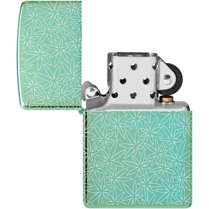 Zippo Lighter: Atomic Cannabis Design Greenlic Finish | 46294