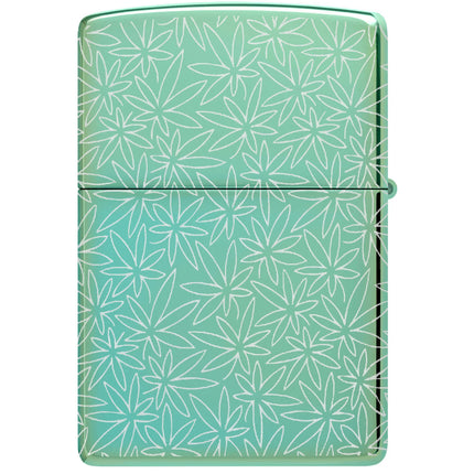 Zippo Lighter: Atomic Cannabis Design Greenlic Finish | 46294