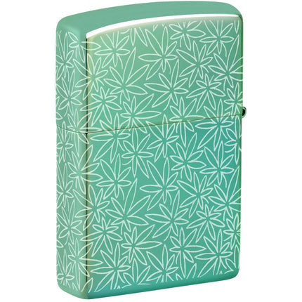 Zippo Lighter: Atomic Cannabis Design Greenlic Finish | 46294