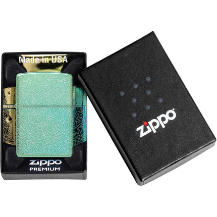 Zippo Lighter: Atomic Cannabis Design Greenlic Finish | 46294