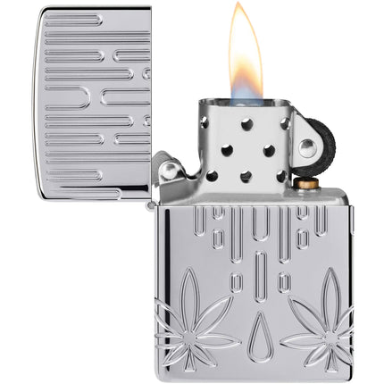 Zippo Lighter: Waxy Cannabis Leaf | 46303
