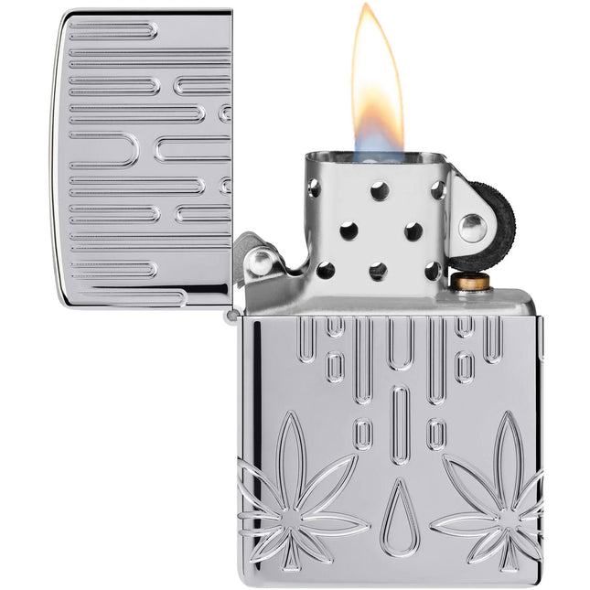 Zippo Lighter: Waxy Cannabis Leaf | 46303