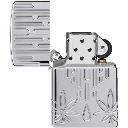 Zippo Lighter: Waxy Cannabis Leaf | 46303