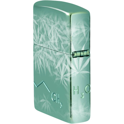 Zippo Lighter: Cannabis Compound Design Green Finish | 46313