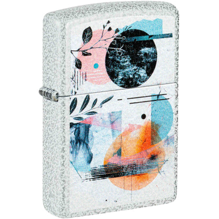 Zippo Lighter: Abstract Collage Design Glacier Finish | 46582