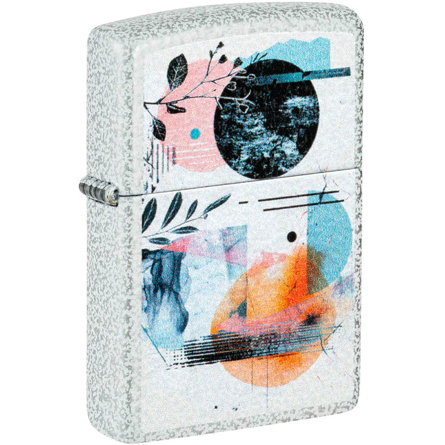 Zippo Lighter: Abstract Collage Design Glacier Finish | 46582