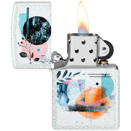 Zippo Lighter: Abstract Collage Design Glacier Finish | 46582