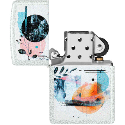 Zippo Lighter: Abstract Collage Design Glacier Finish | 46582
