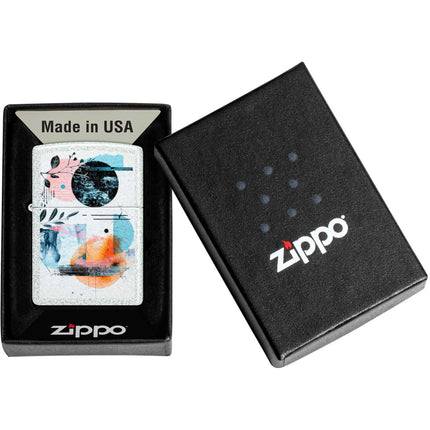 Zippo Lighter: Abstract Collage Design Glacier Finish | 46582
